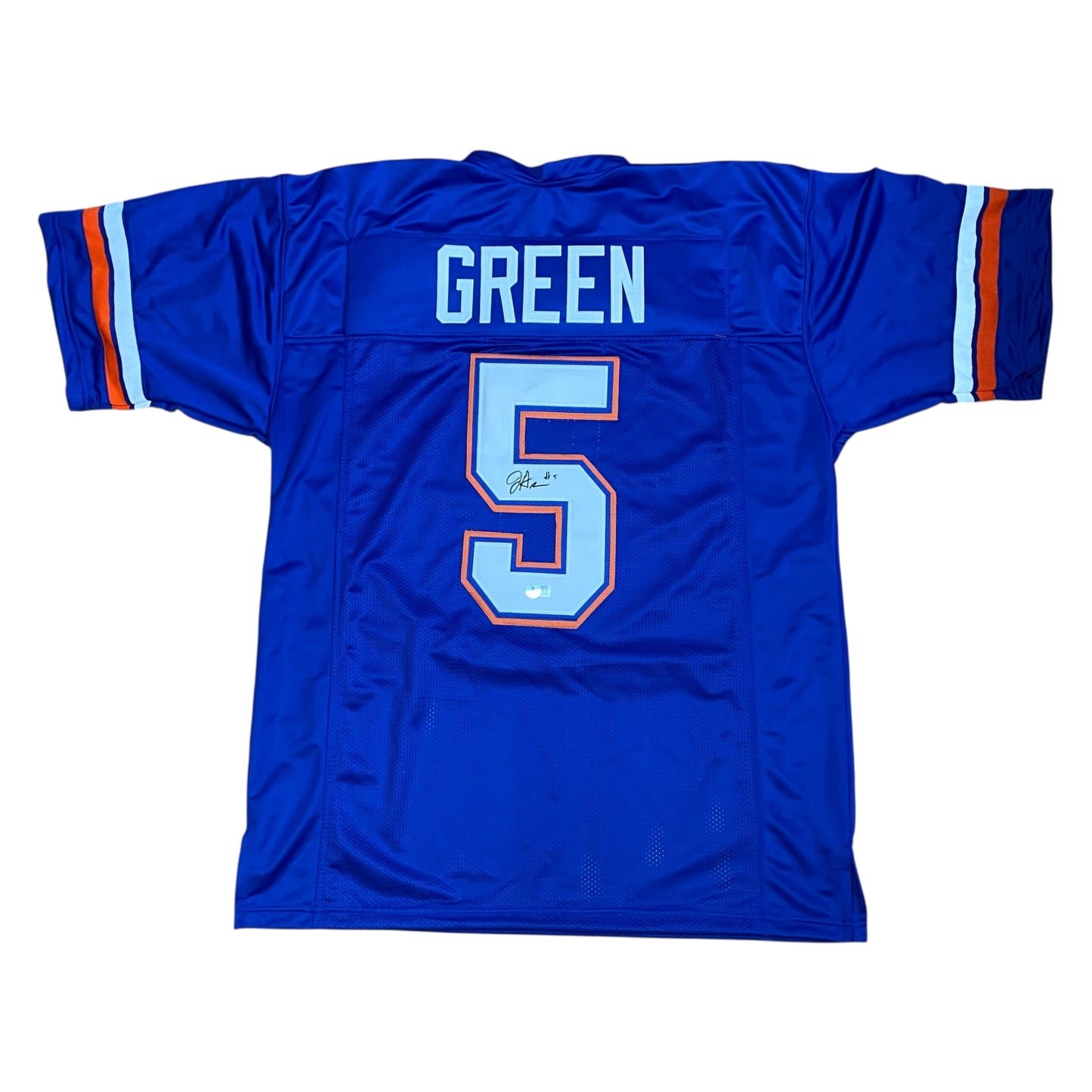 Jacquez Green signed Blue #5 stitched jersey - Florida Gators Style