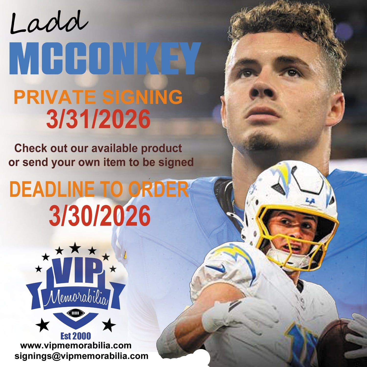 Ladd McConkey Private Signing - March 31, 2026