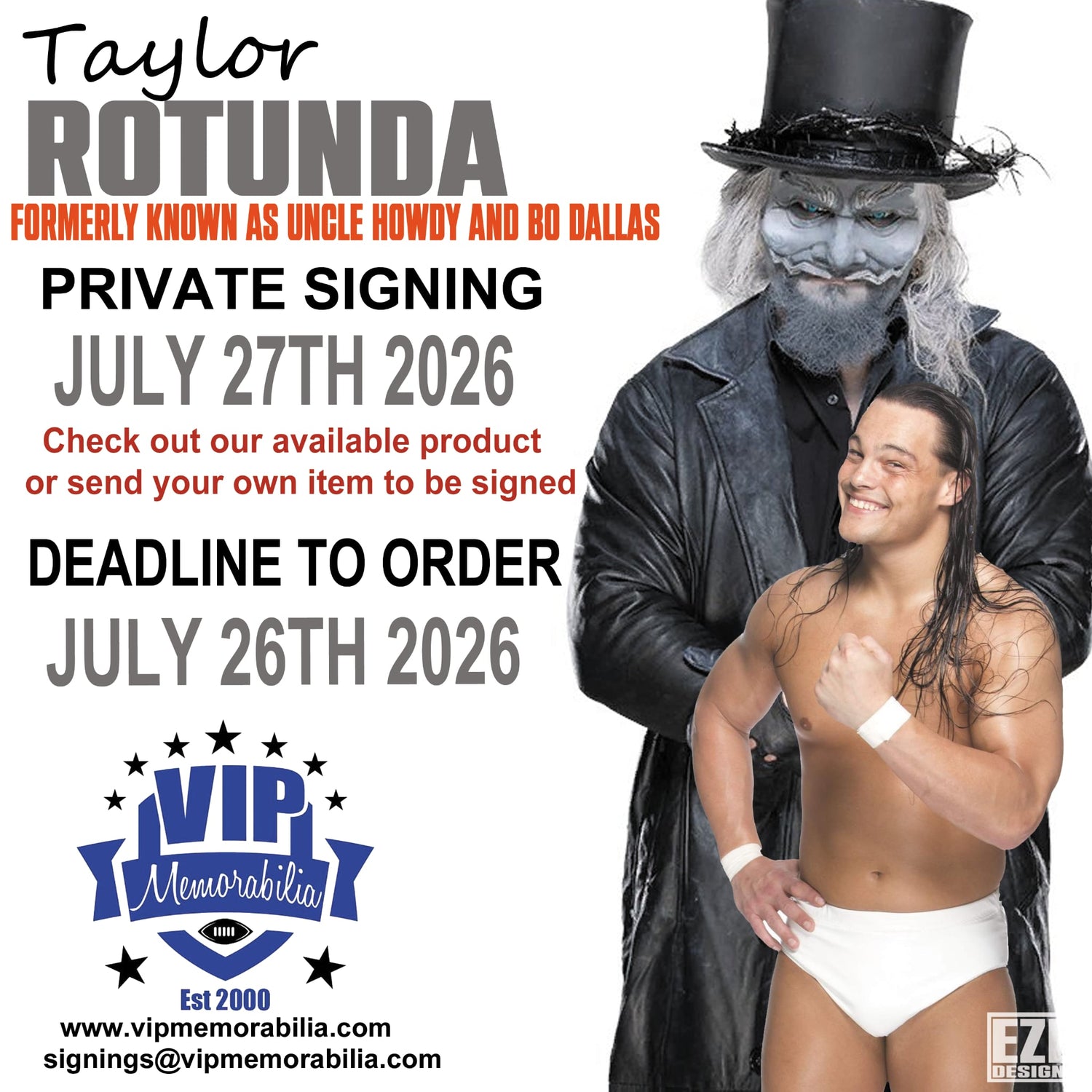 Taylor Rotunda AKA Bo Dallas AKA Uncle Howdy Autograph Signing - July 27, 2026