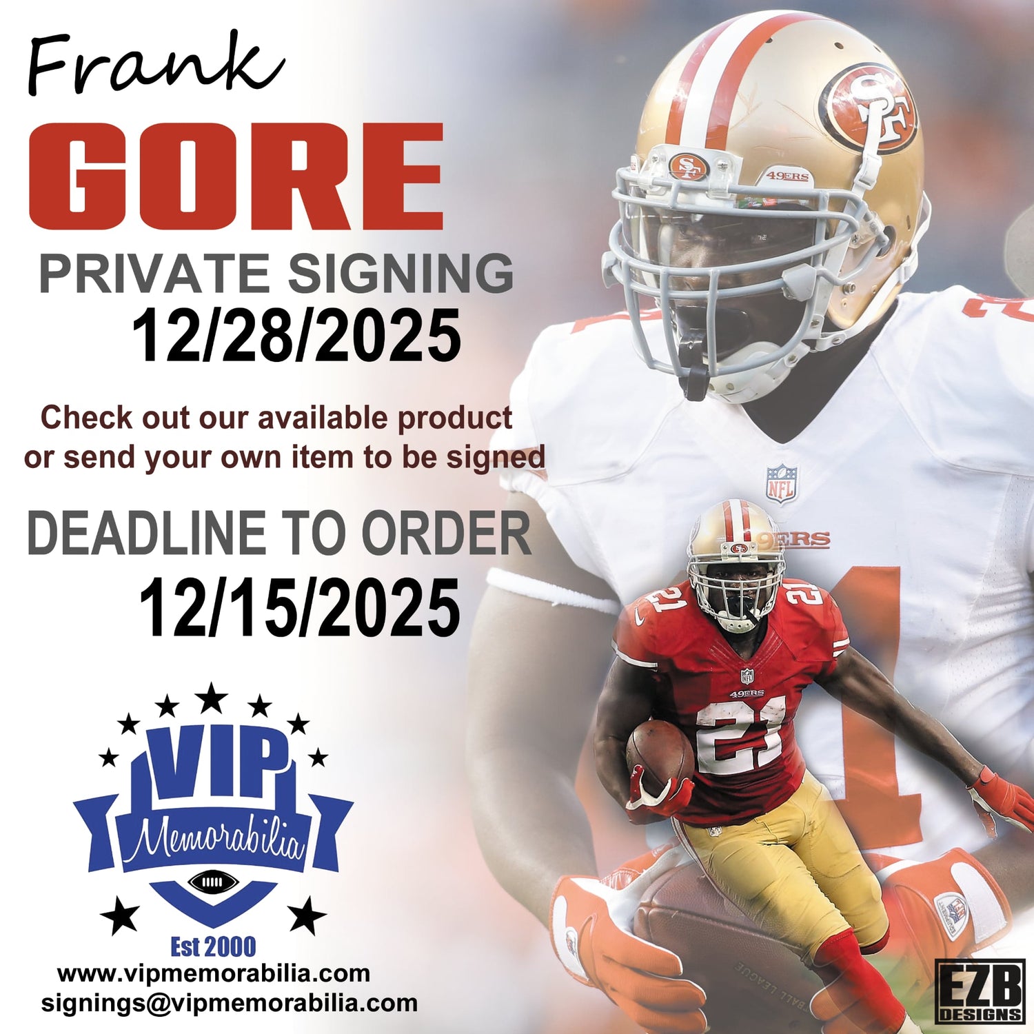 Frank Gore Private Signing - December 28, 2025