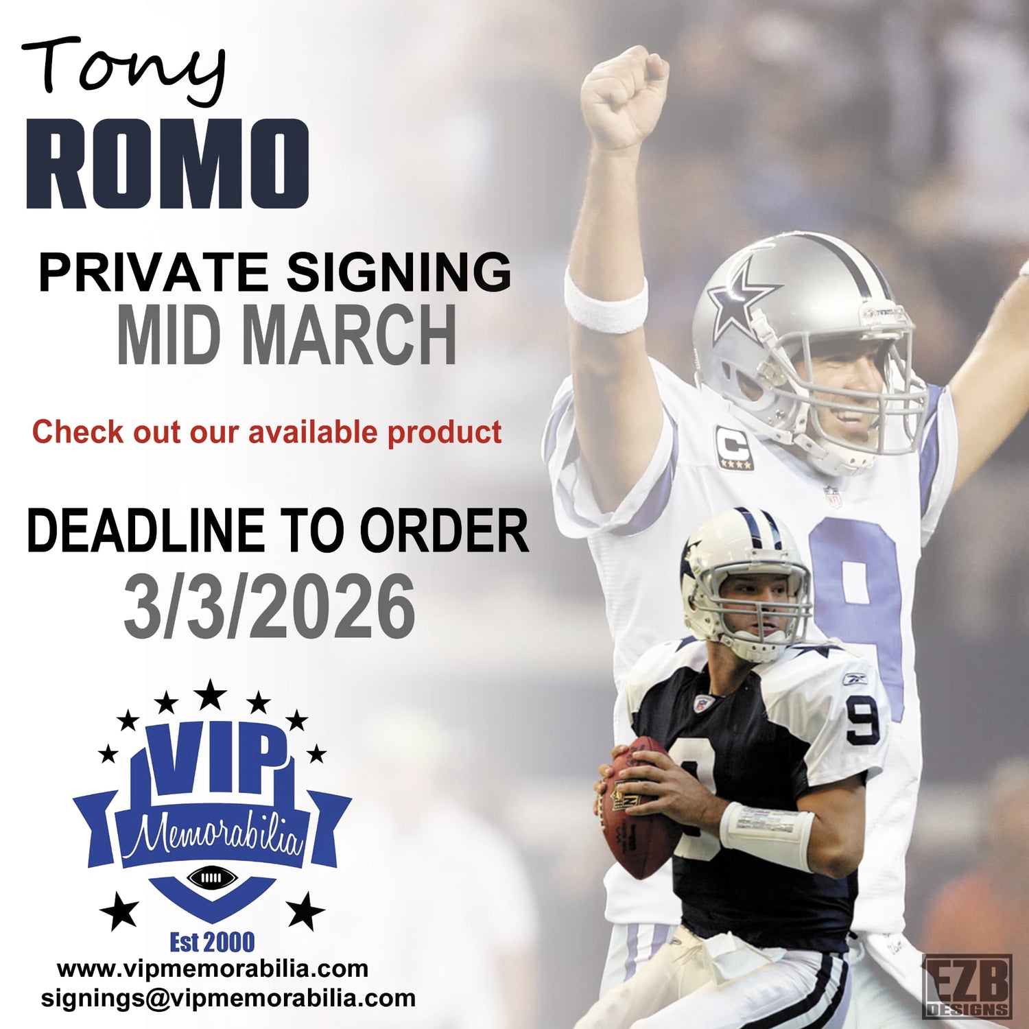 Tony Romo Private Signing - Late March, 2026