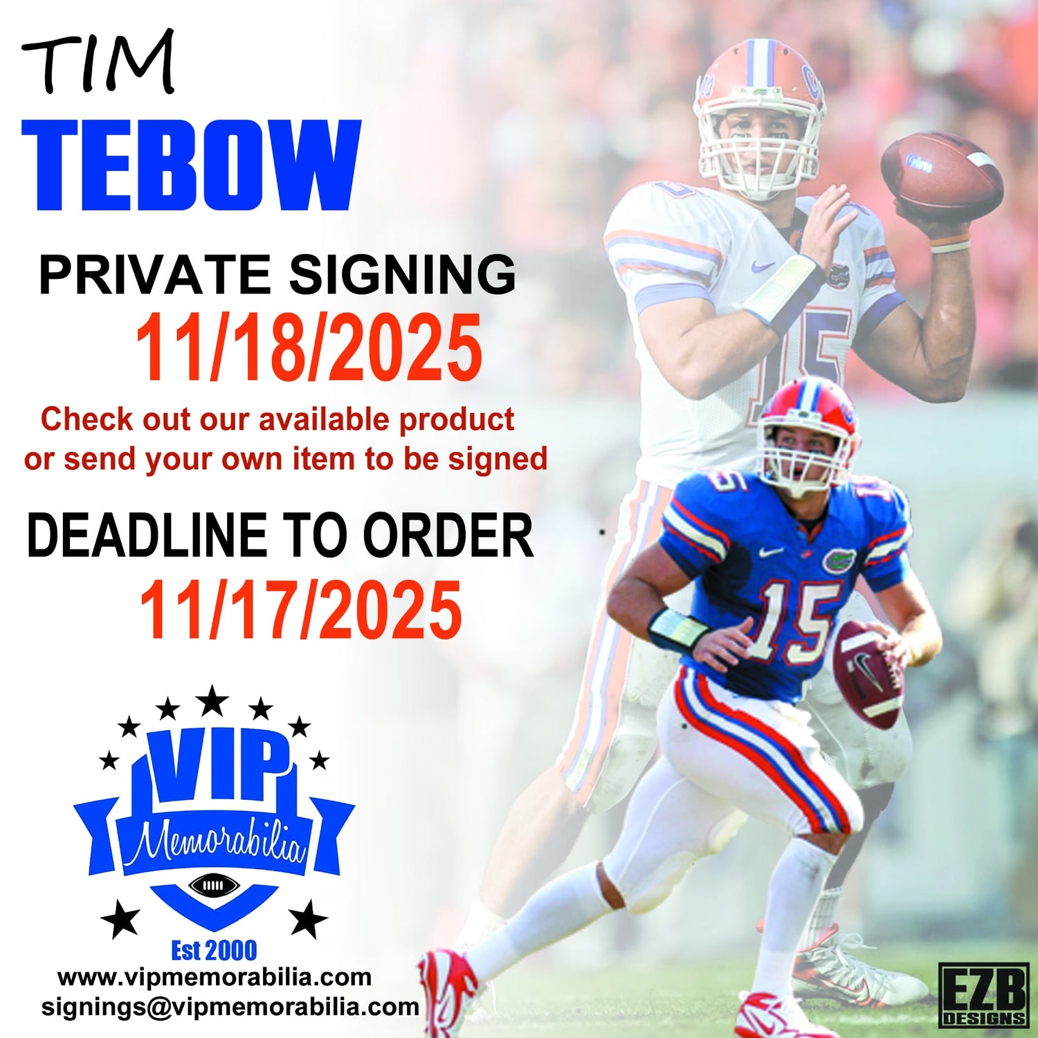 Tim Tebow Private Signing - November 18, 2025