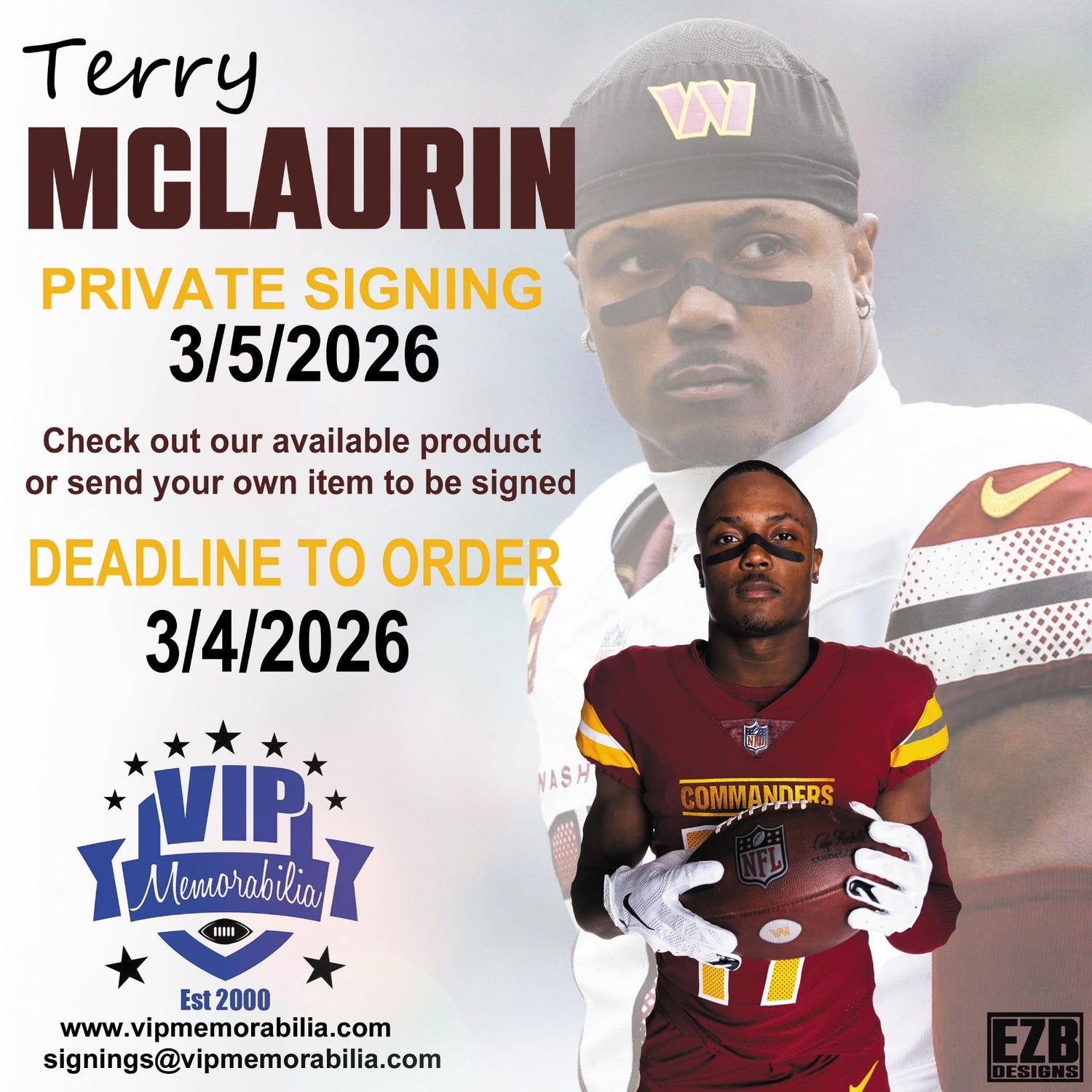 Terry McLaurin Private Signing - March 5th, 2026
