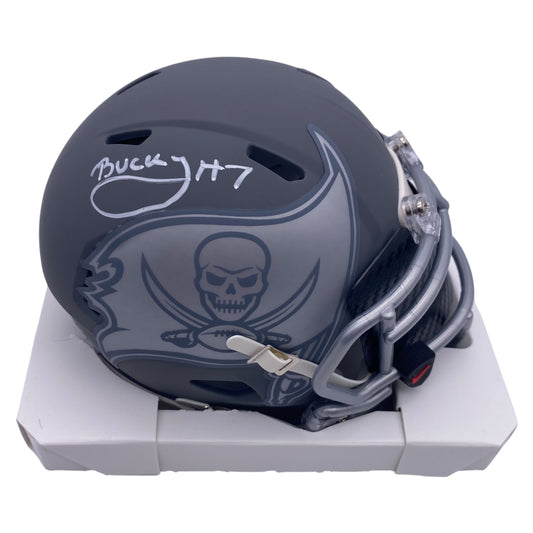 Bucky Irving Signed Tampa Bay Buccaneers Slate Alternate Speed Mini Helmet