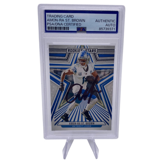 Amon-ra St. Brown Signed Detroit Lions 2024 Panini Rookies & Stars Trading Card PSA/DNA Slabbed