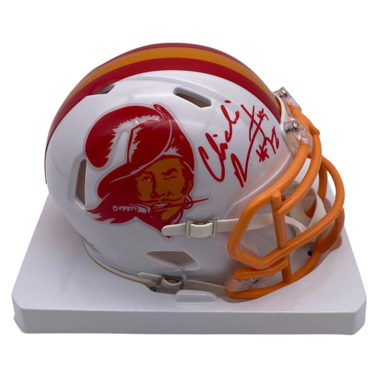 Chidi Ahanotu Signed Tampa Bay Buccaneers Throwback Mini Speed Football Helmet