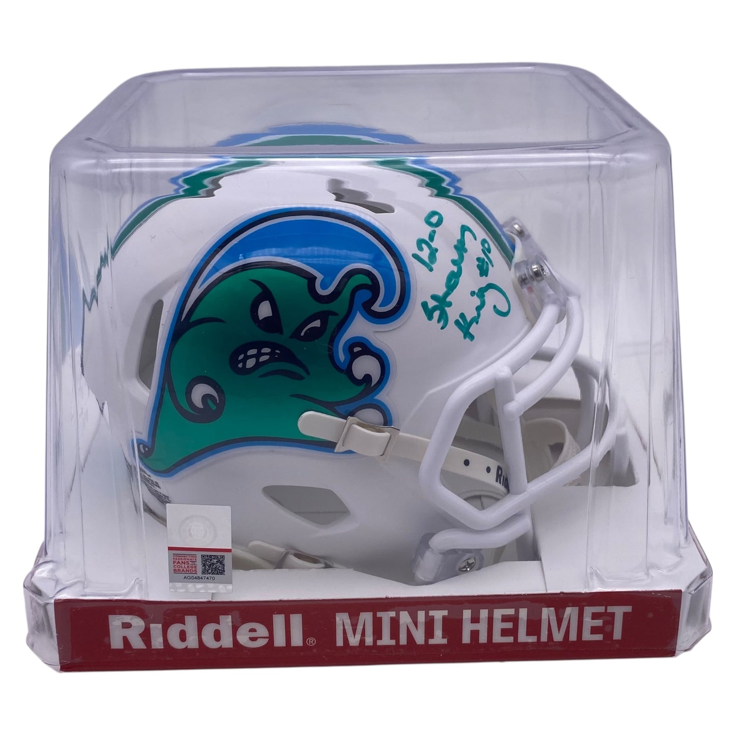 Shaun King Signed Tulane Green Wave Mini Speed Football Helmet