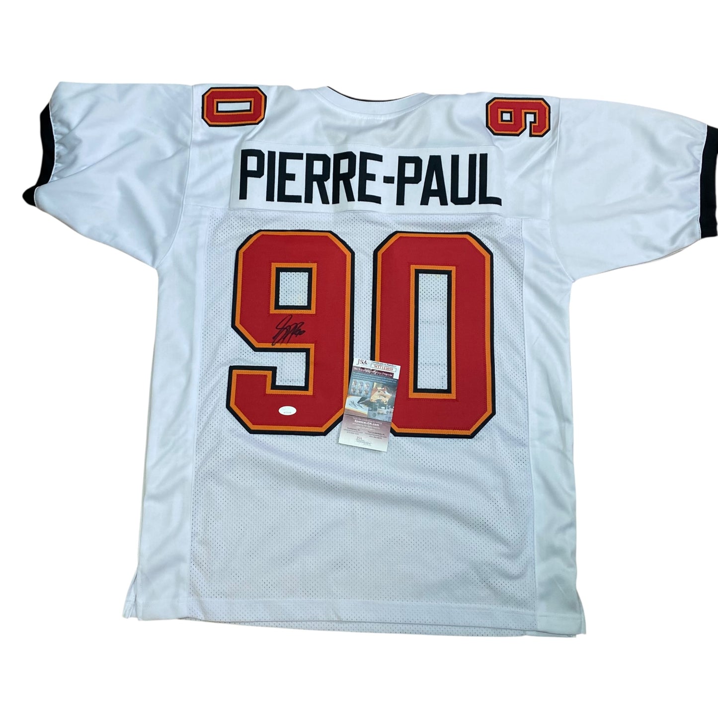 Jason Pierre-Paul signed White #90 Stitched Jersey - Tampa Bay Buccaneers Style