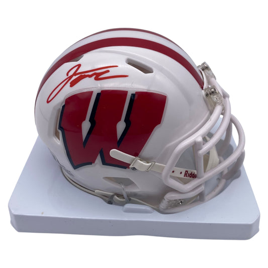 Jonathan Taylor Signed Wisconsin Badgers All White Alternate Mini Helmet