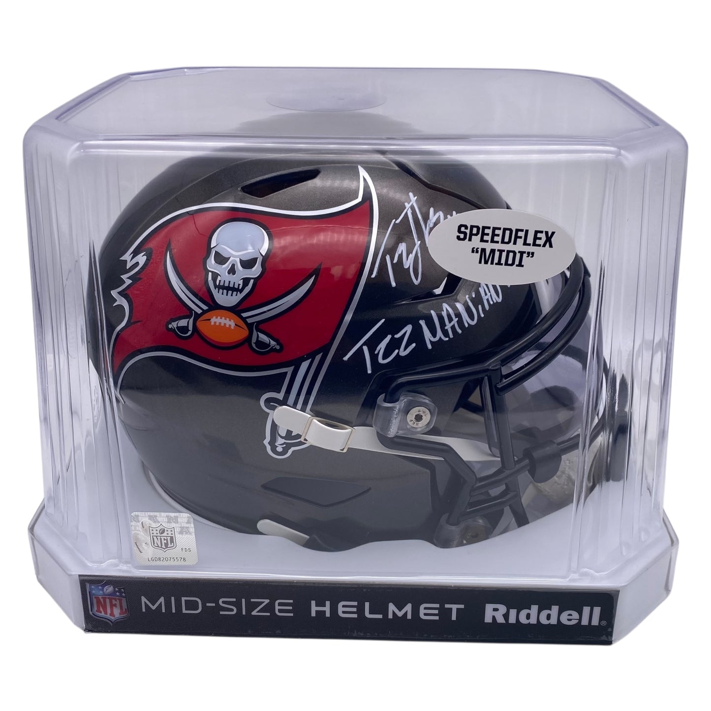 Tez Johnson Signed Tampa Bay Buccaneers MIDI Mid Size SpeedFlex Helmet
