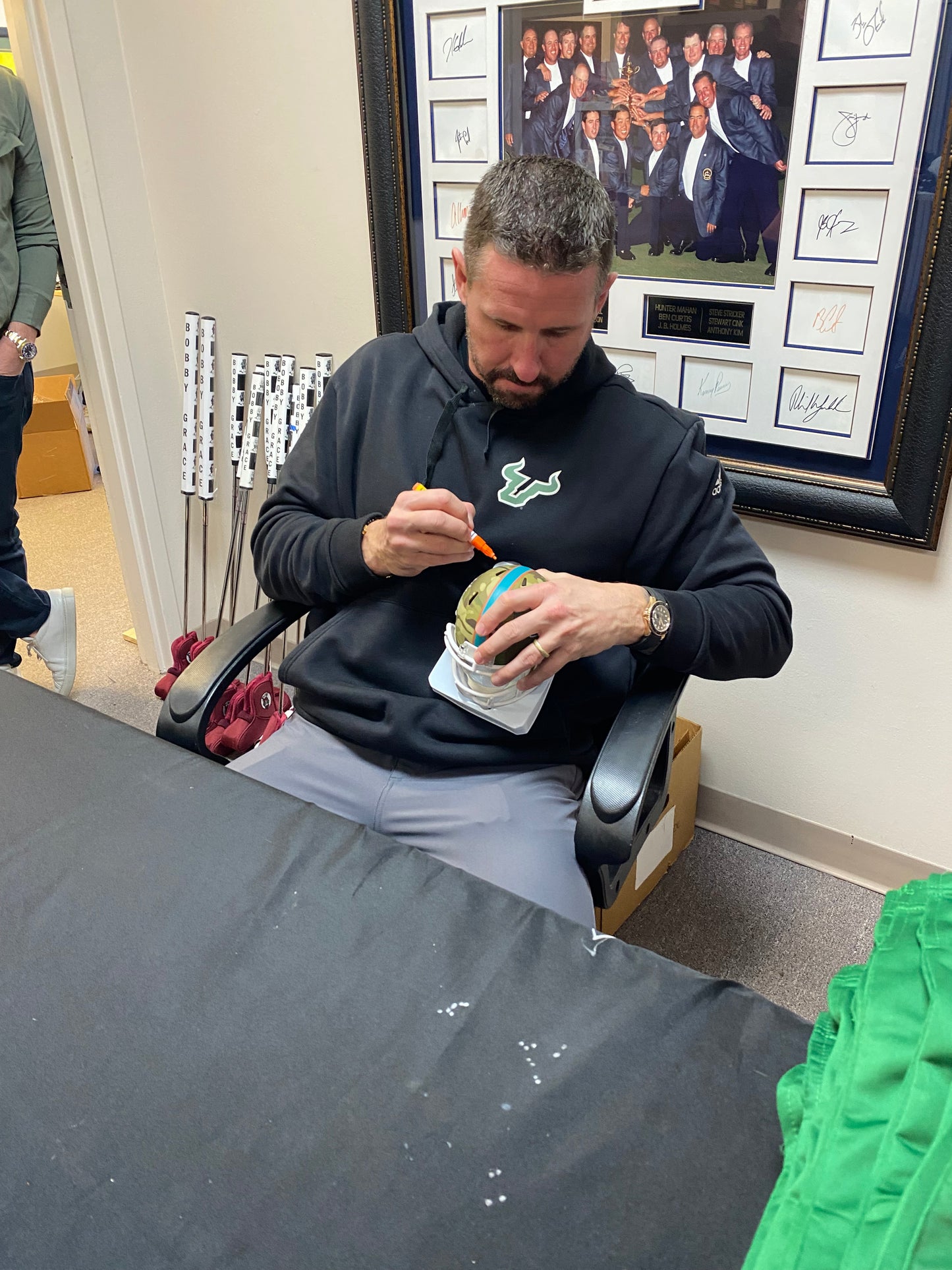 Brian Hartline Signed Miami Dolphins Camo Alternate Speed Mini Helmet