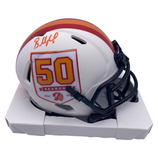 Baker Mayfield Signed Tampa Bay Buccaneers 50th Anniversary Alternate Speed Mini Helmet