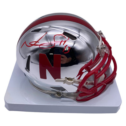Ndamukong Suh Signed Nebraska Cornhuskers Chrome Alternate Speed Mini Helmet