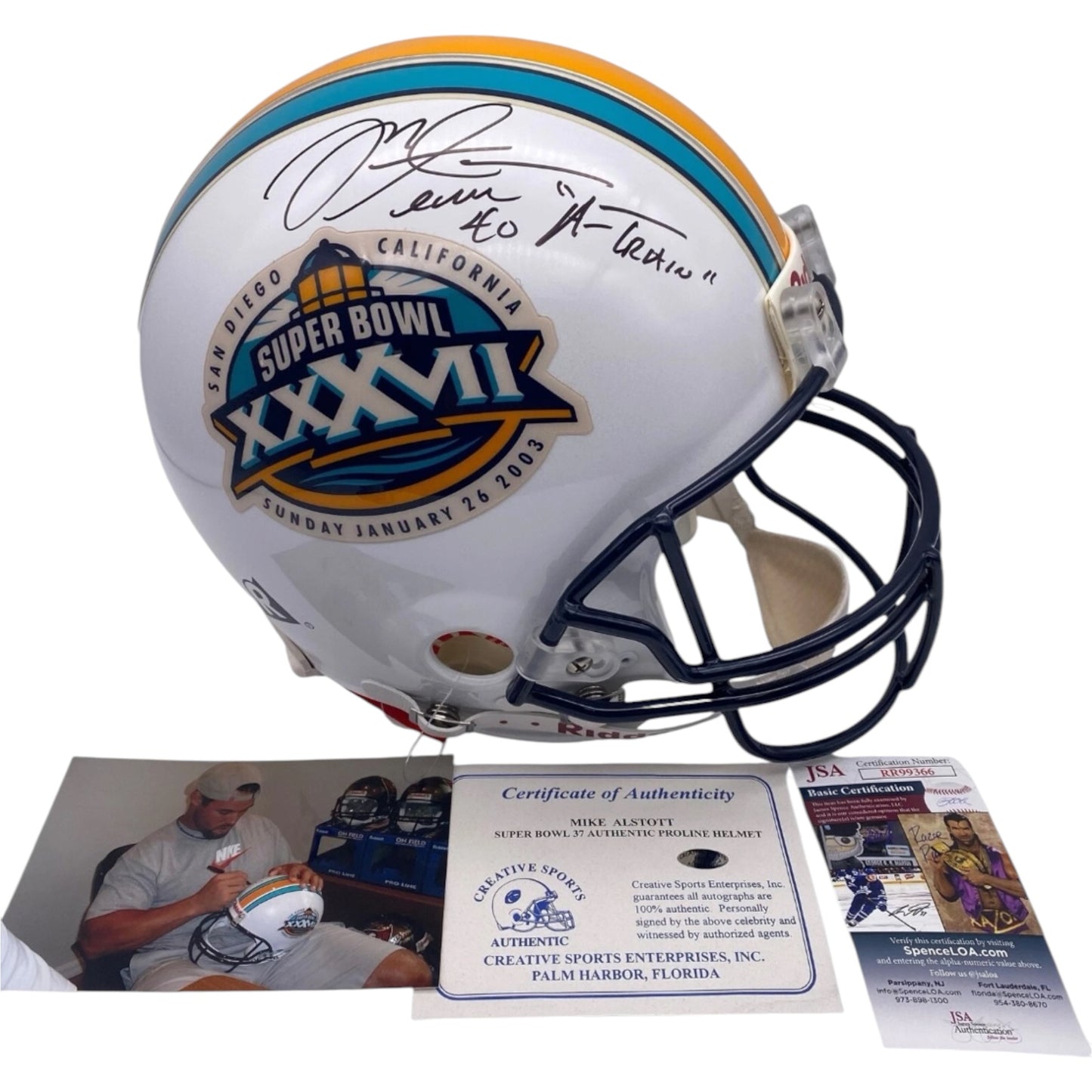 Mike Alstott Signed Super Bowl XXXVII Tampa Bay Buccaneers Full Size Authentic Helmet