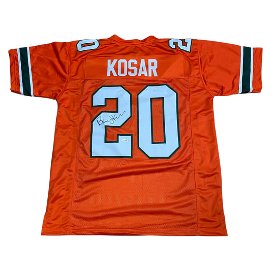 Bernie Kosar signed Orange #20 Stitched Jersey - Miami Hurricanes QB