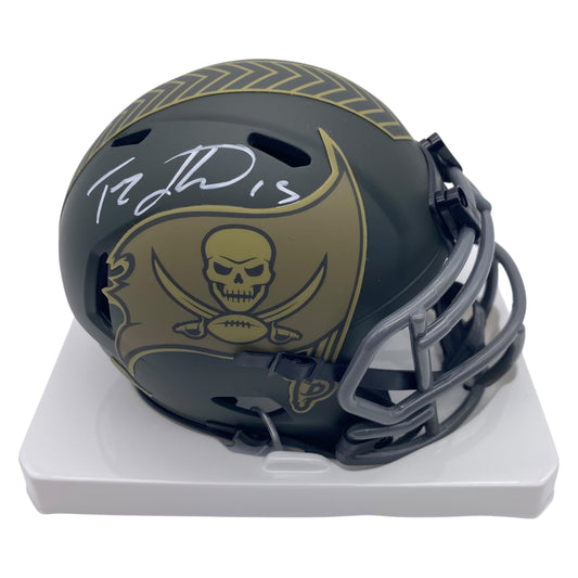 Tez Johnson Signed Tampa Bay Buccaneers 2025 Salute to Service Alternate Mini Helmet
