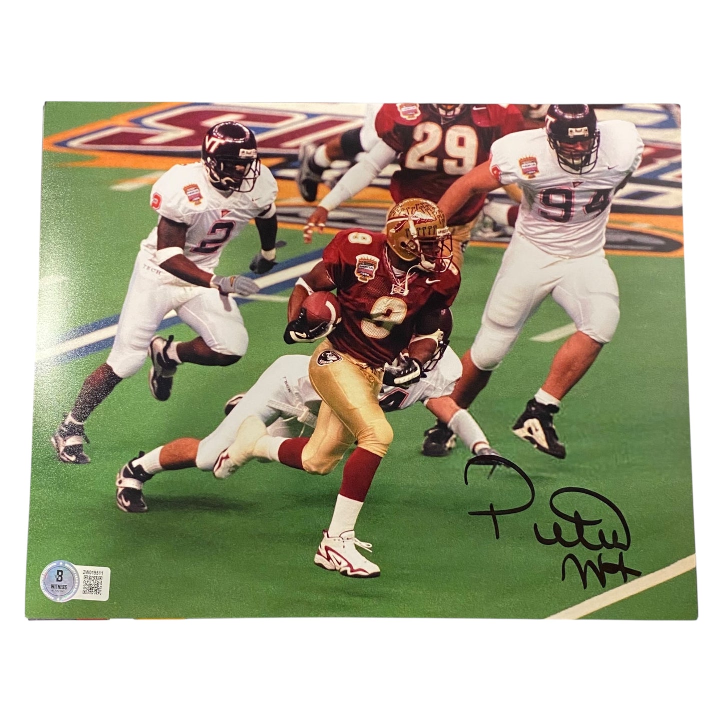 Peter Warrick Signed Florida State Seminoles 8x10 Photo