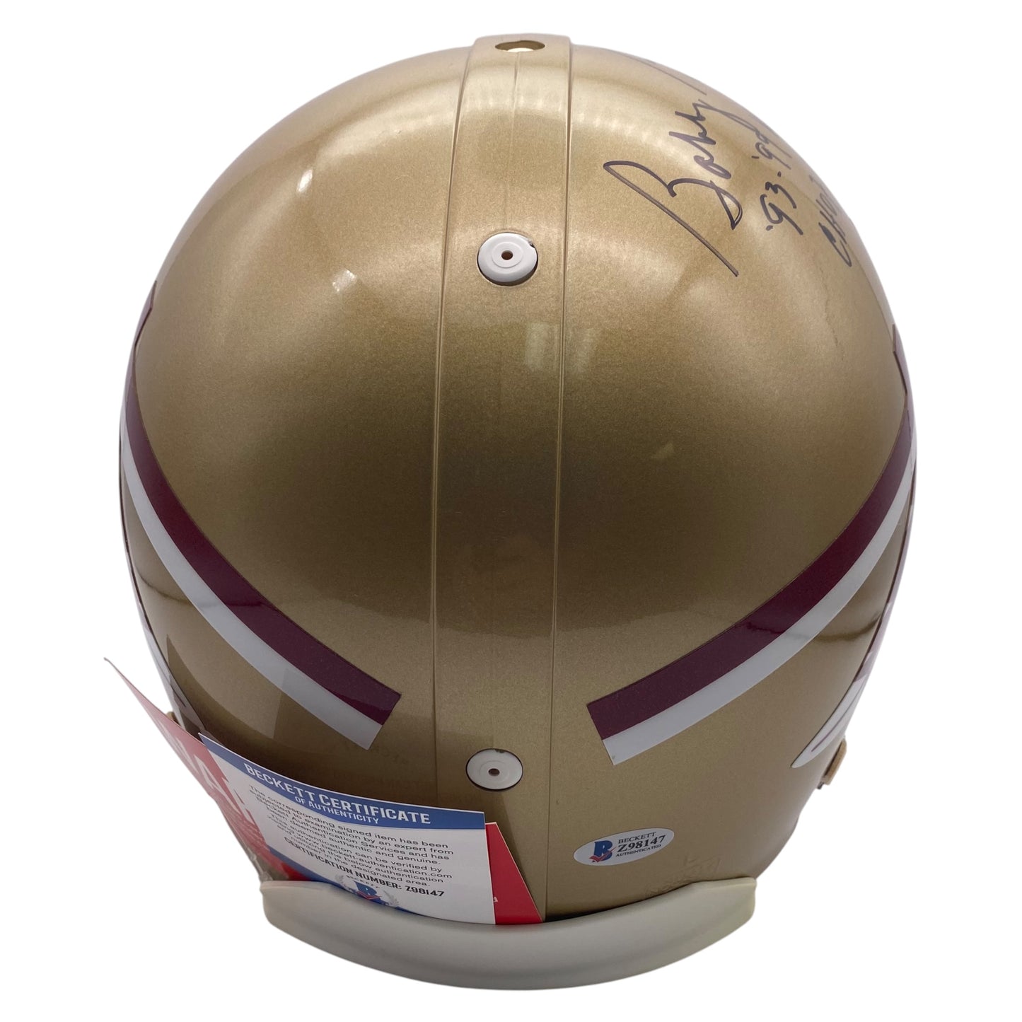 Coach Bobby Bowden Career Achievements Signed Florida State Seminoles Full Size Authentic Football Helmet