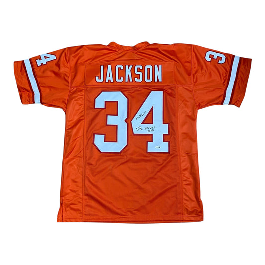 Dexter Jackson signed Orange #34 stitched jersey - Tampa Bay Buccaneers Creamsicle Style