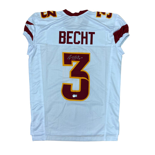 Rocco Becht Signed White #3 Stitched Jersey - Iowa State Cyclones Style