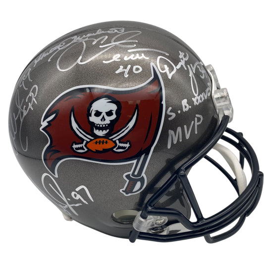 2002 Tampa Bay Buccaneers Full Size Deluxe Replica Super Bowl XXXVII Team Signed Helmet - 15 Autographs