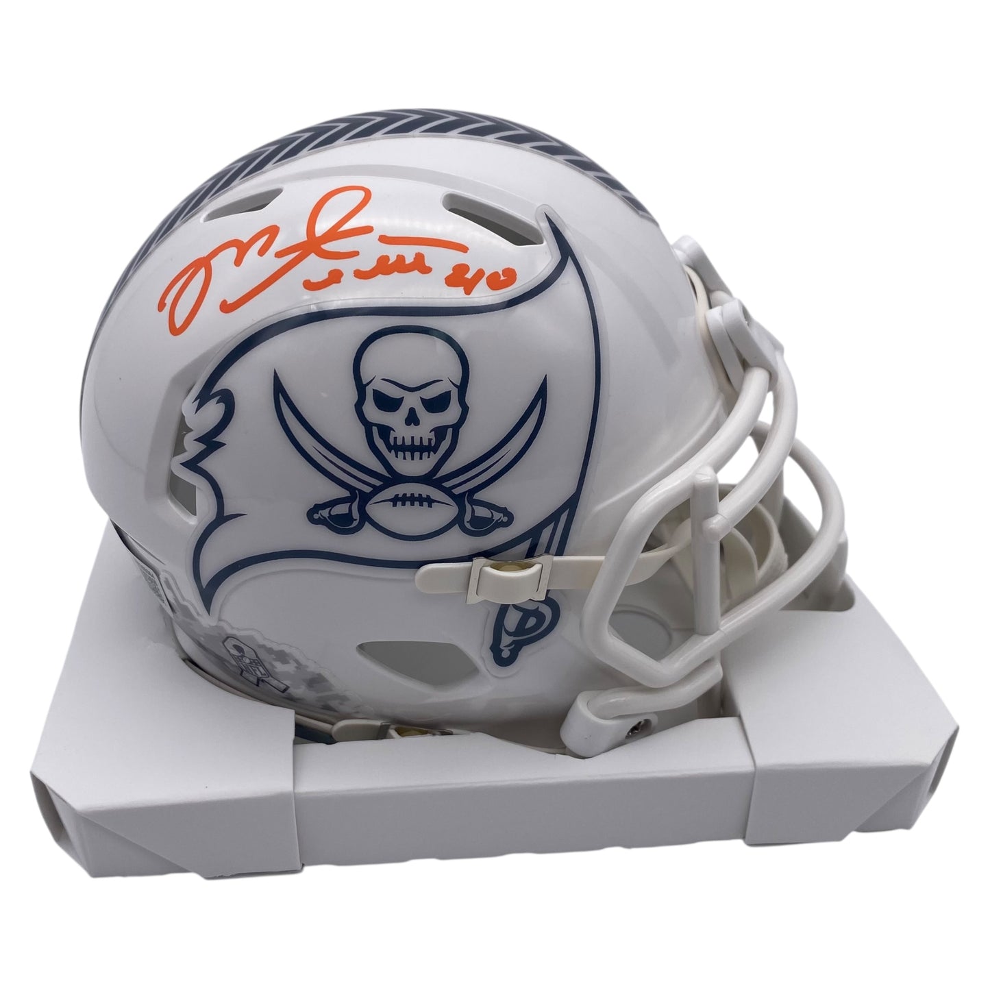 Mike Alstott Signed Tampa Bay Buccaneers 2024 Salute to Service Alternate Speed Mini Helmet