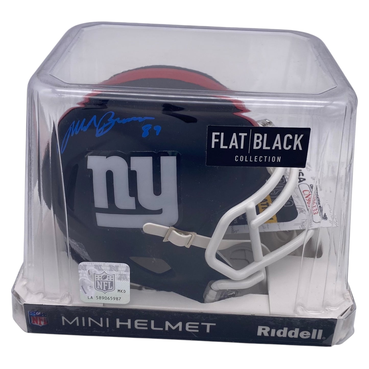 Mark Bavaro Signed New York Giants Flat Black Alternate Speed Mini Football Helmet