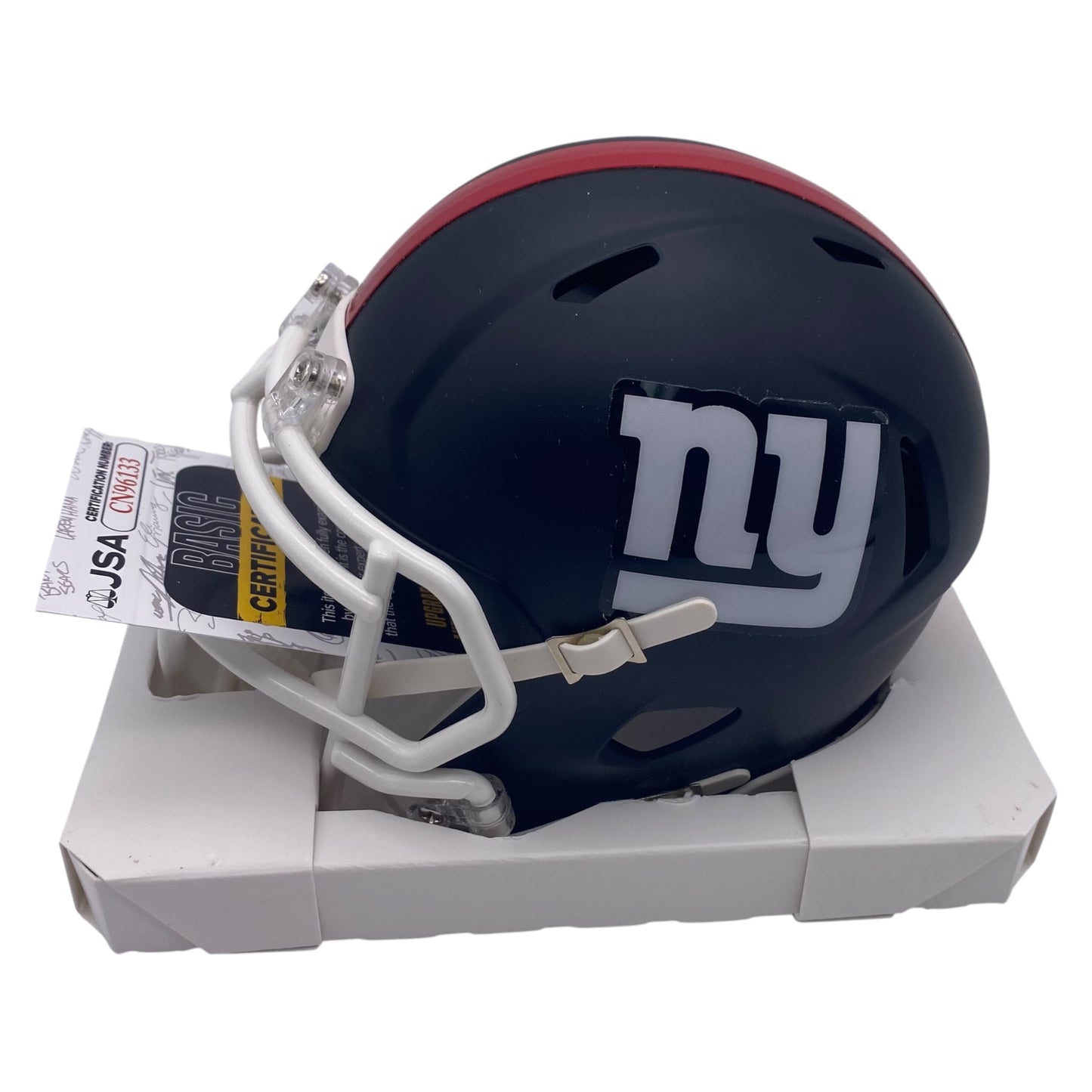 Mark Bavaro Signed New York Giants Flat Black Alternate Speed Mini Football Helmet