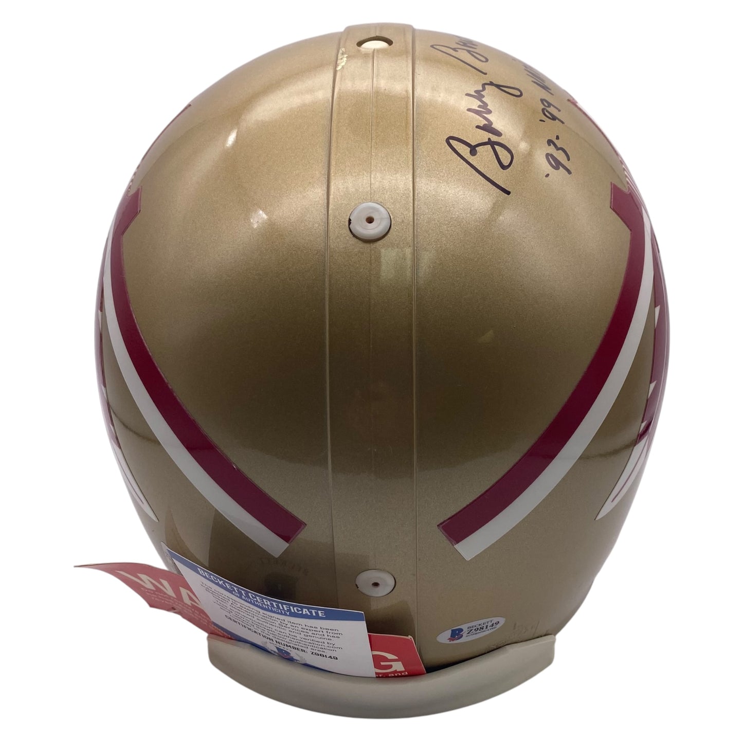 Coach Bobby Bowden 93 99 National Champs Scalp 'Em Signed Florida State Seminoles Full Size Authentic Football Helmet