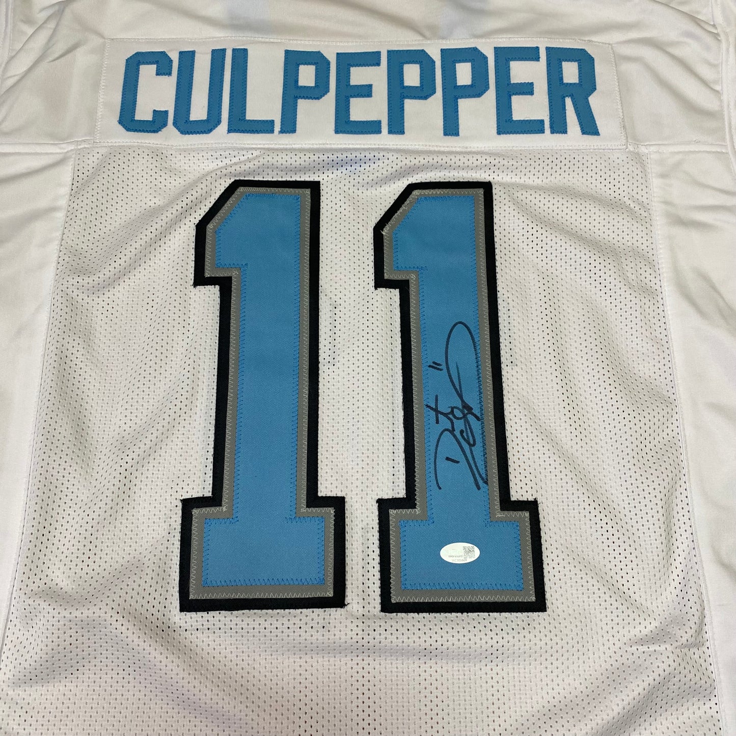 Daunte Culpepper signed White #11 stitched jersey - Detroit Lions QB