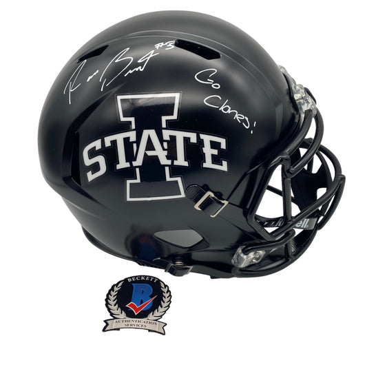 Rocco Becht Signed Iowa State Cyclones Full Size Replica Speed Helmet