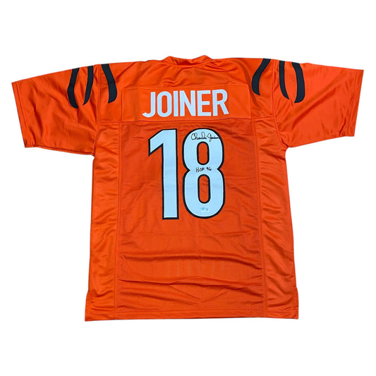 Charlie Joiner Signed Orange #18 stitched jersey - Cincinnati Bengals WR