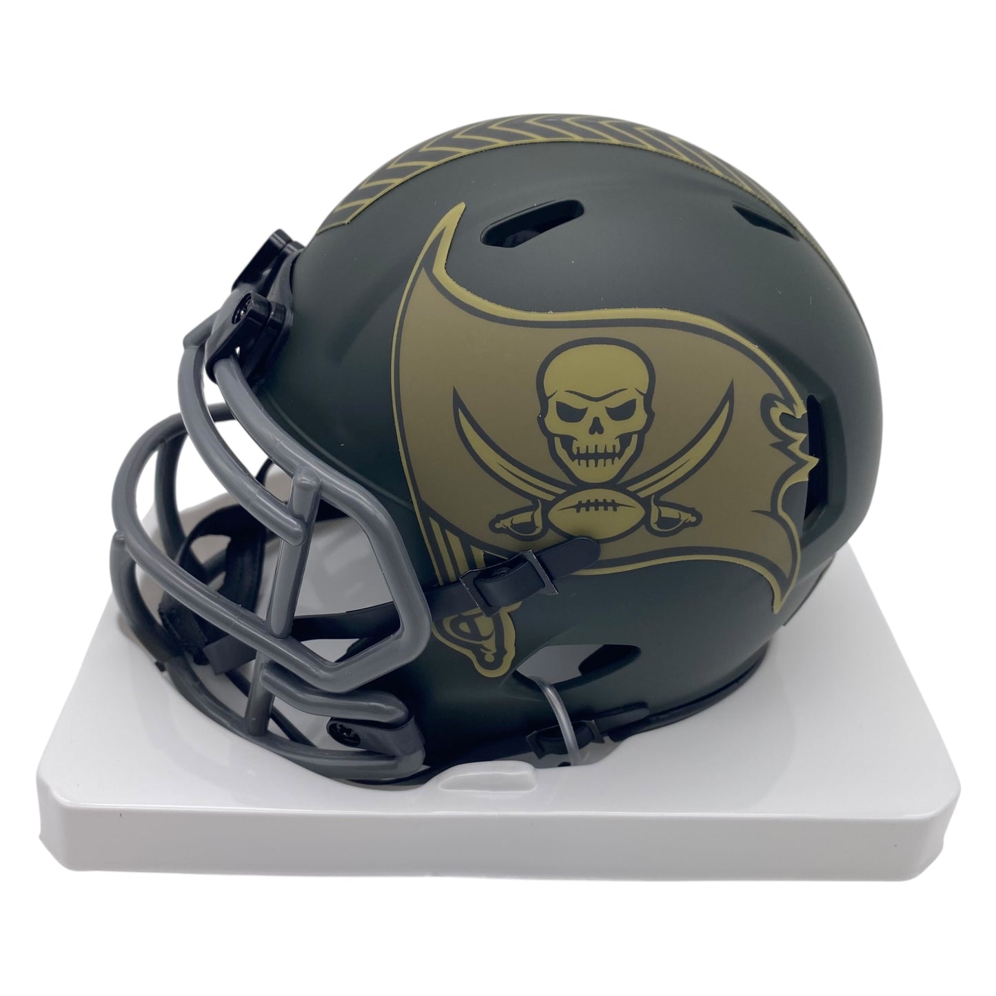 Mike Alstott Signed Tampa Bay Buccaneers 2025 Salute to Service Alternate Speed Mini Helmet
