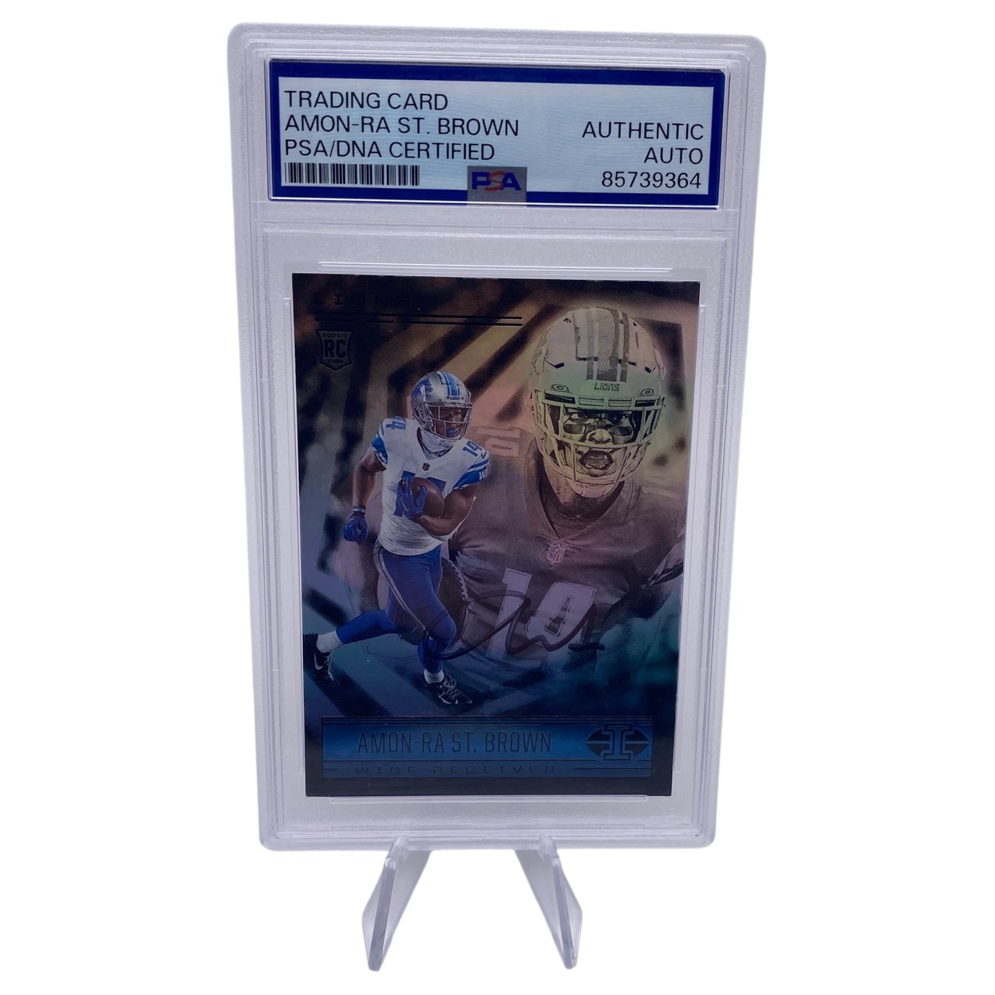 Amon-ra St. Brown Signed Detroit Lions 2021 Panini Illusions Rookie Trading Card PSA/DNA Slabbed