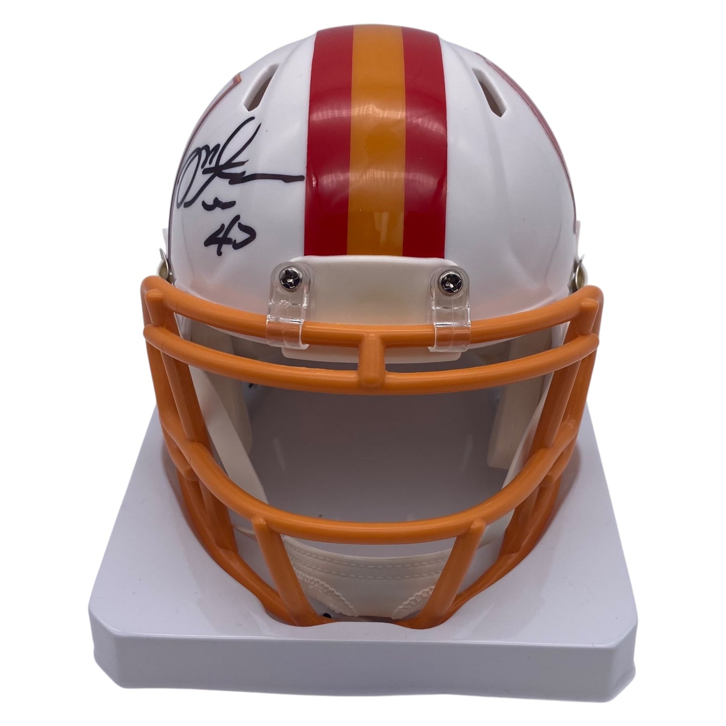 Mike Alstott Signed Tampa Bay Buccaneers 50th Anniversary Alternate Speed Mini Helmet