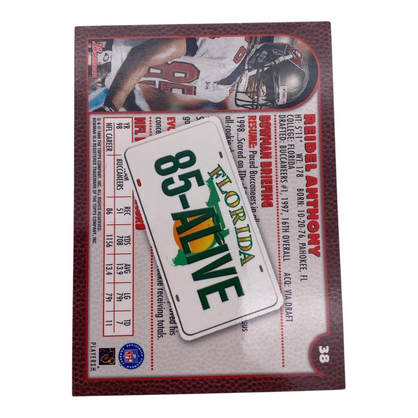 Reidel Anthony Signed Tampa Bay Buccaneers Trading Card