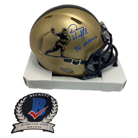 Danny Wuerffel 96 Heisman Signed Gold Heisman Trophy Mini Helmet Gators QB