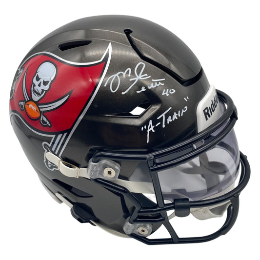 Mike Alstott A-Train Signed Tampa Bay Buccaneers MIDI Mid Size SpeedFlex Helmet