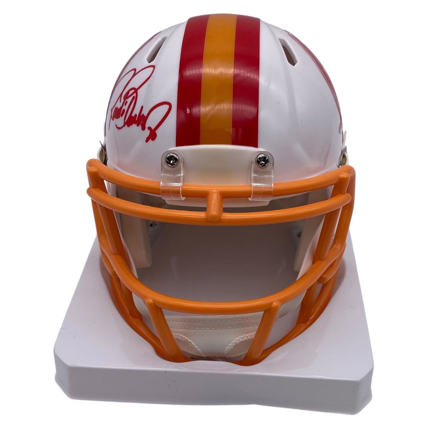 Ronde Barber Signed Tampa Bay Buccaneers Throwback Mini Speed Football Helmet