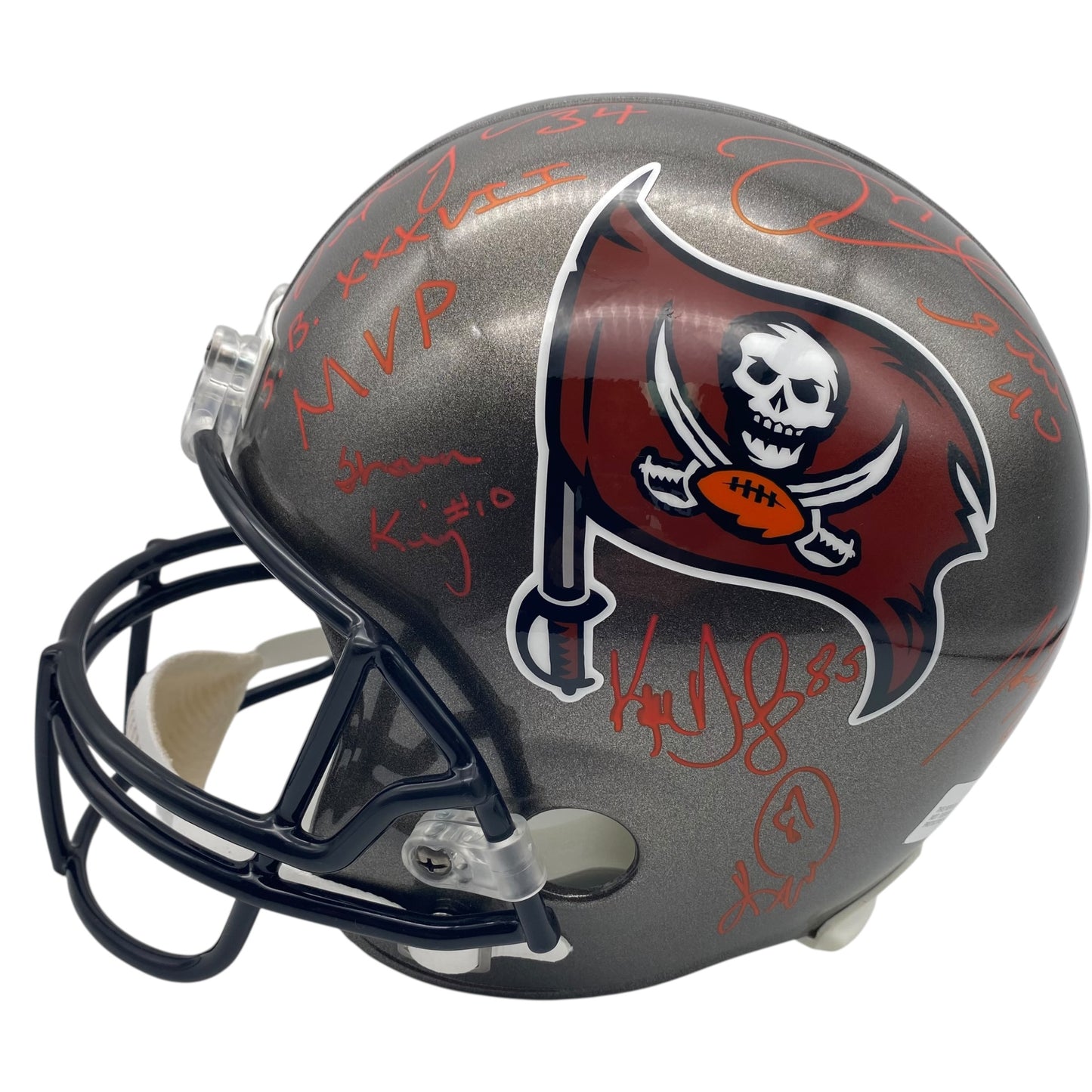 2002 Tampa Bay Buccaneers Full Size Deluxe Replica Super Bowl XXXVII Team Signed Helmet - 15 Autographs