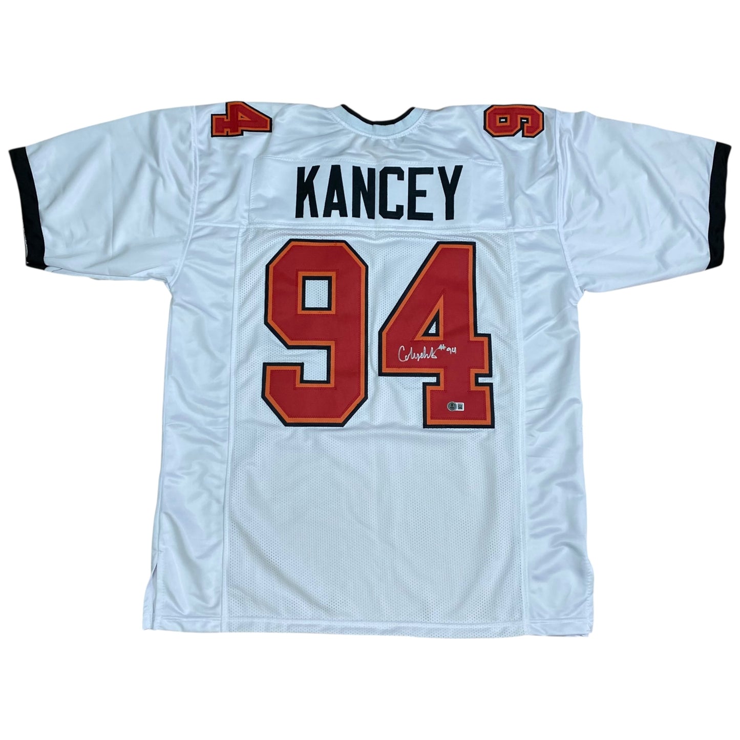 Calijah Kancey Signed #94 Stitched Jersey Tampa Bay Bucs Style White