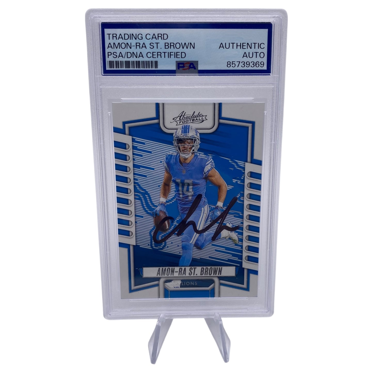 Amon-ra St. Brown Signed Detroit Lions 2023 Panini Absolute Trading Card PSA/DNA Slabbed