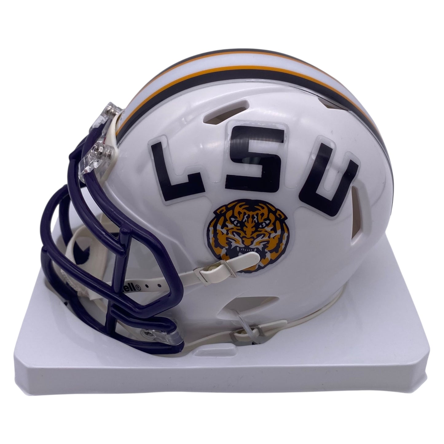 Anthony Booger McFarland Signed LSU Tigers White Alternate Mini Speed Football Helmet