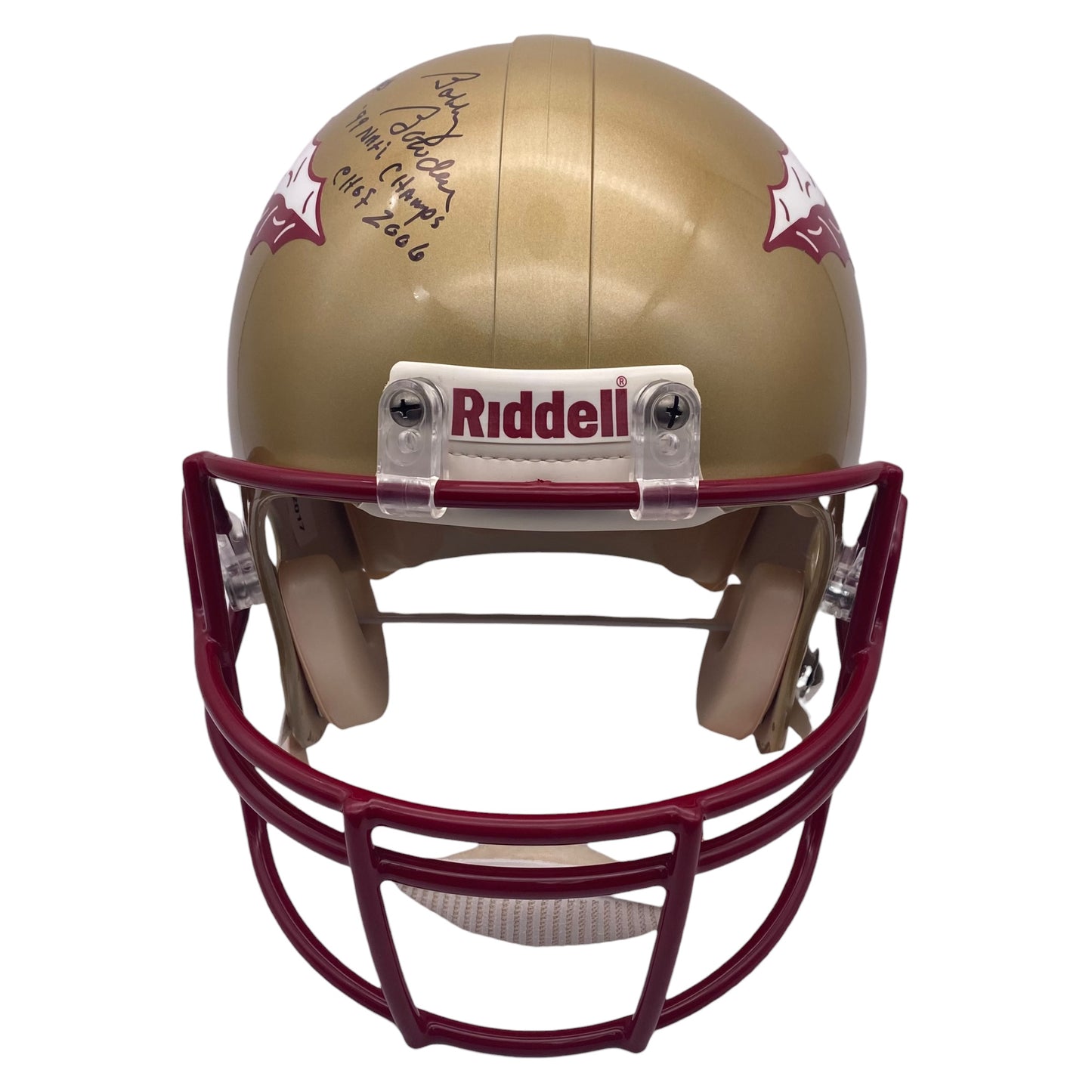 Coach Bobby Bowden Peter Warrick Chris Weinke Signed Florida State Seminoles Full Size Authentic Football Helmet 1999 National Champions