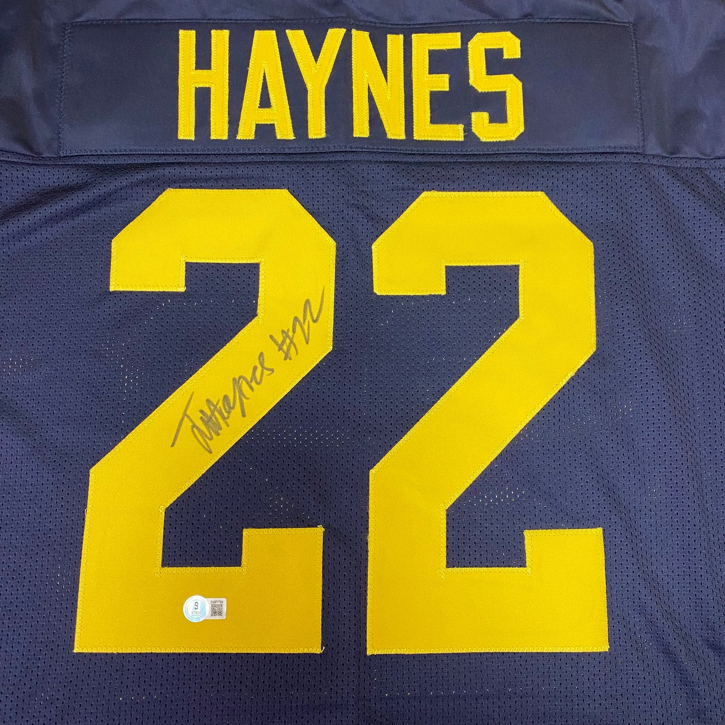 Justice Haynes Signed #22 Stitched Blue Jersey Michigan Wolverines Style