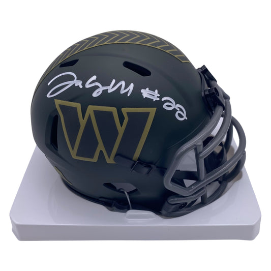 Jacory Croskey-Merritt Signed Washington Commanders 2025 Salute to Service Alternate Speed Mini Helmet