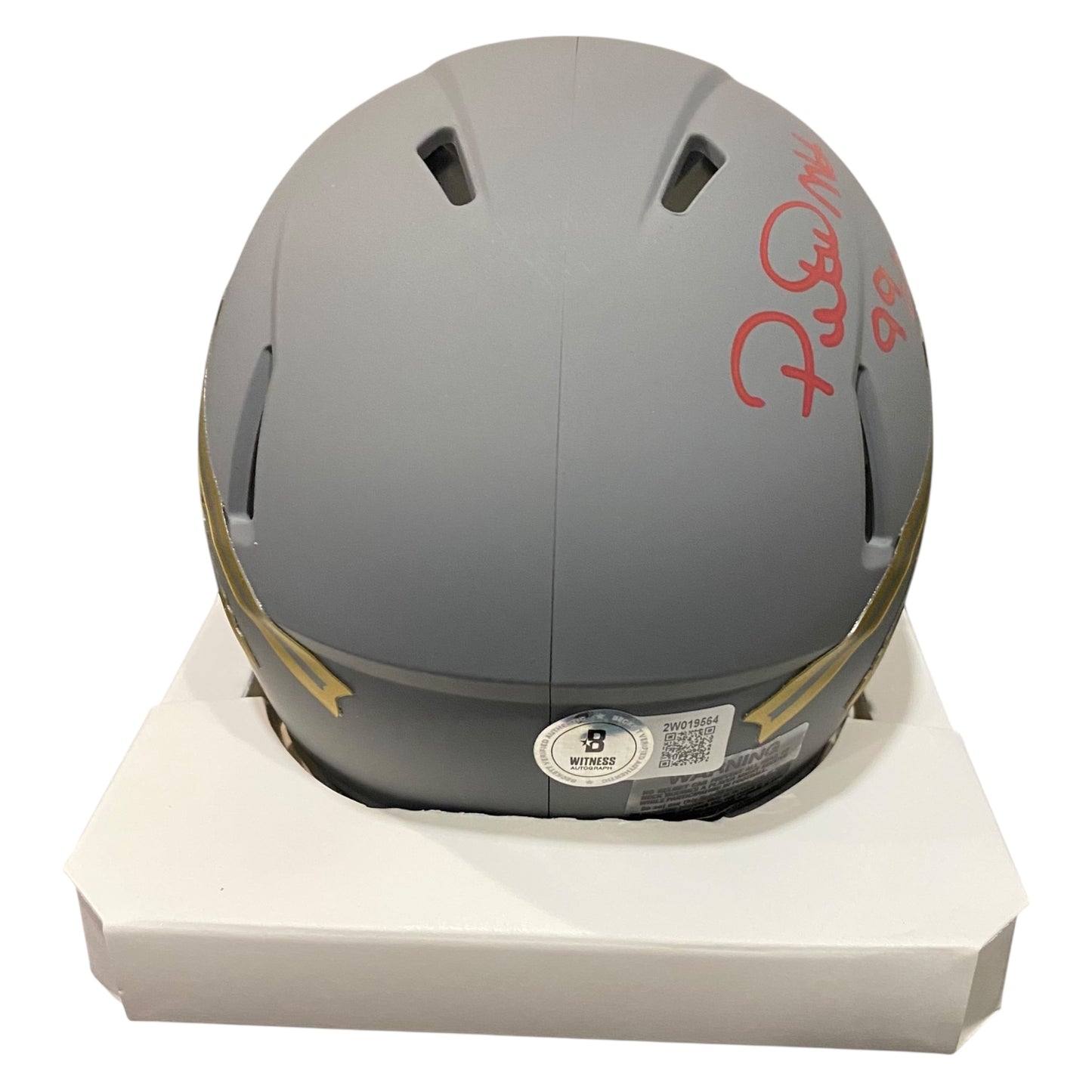 Peter Warrick 99 National Champions Signed Florida State Seminoles Slate Mini Football Helmet