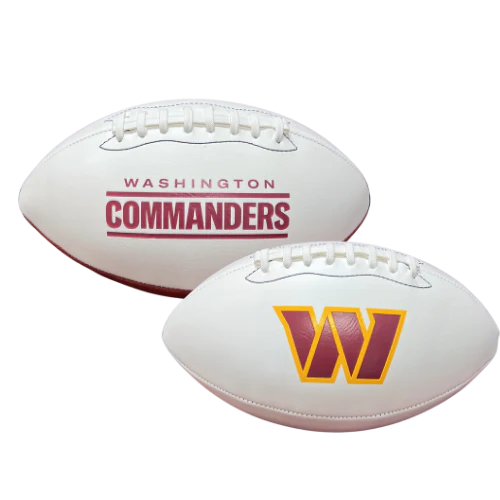 Jacory Croskey-Merritt Signed Washington Commanders White Panel Logo Football