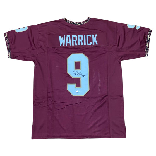 Peter Warrick signed Garnett #9 stitched jersey - Florida State Seminoles WR
