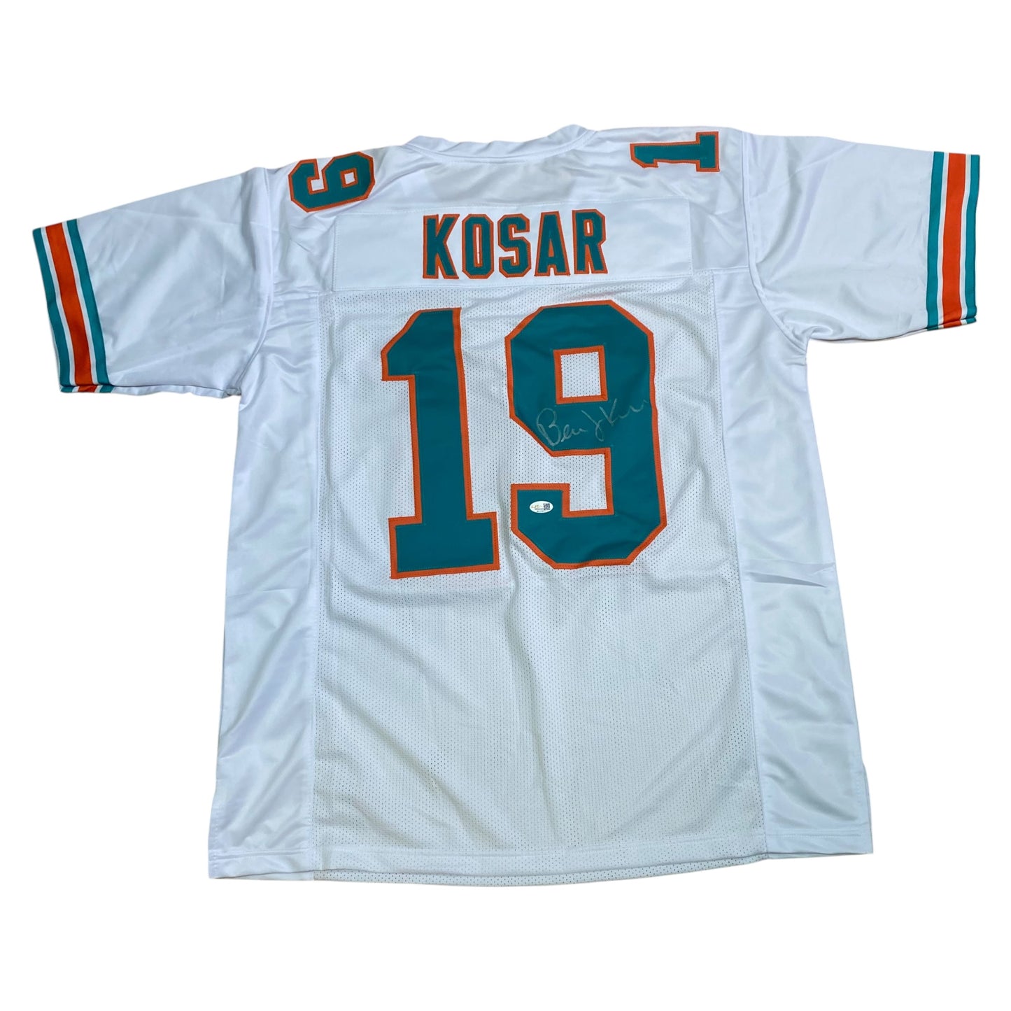 Bernie Kosar signed White #19 Stitched Jersey - Miami Dolphins QB